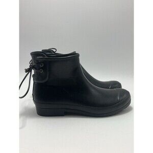 Sperry Top Sider Boot Womens 10 Black Rubber Bootlet Waterproof STS99564 Slip On